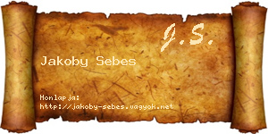 Jakoby Sebes névjegykártya